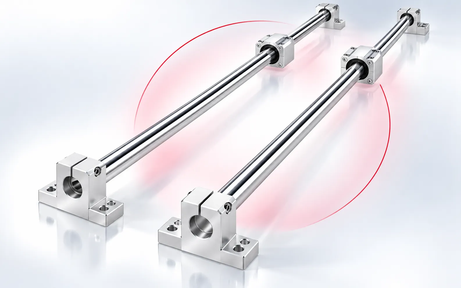 L M shafts with linear bearing blocks